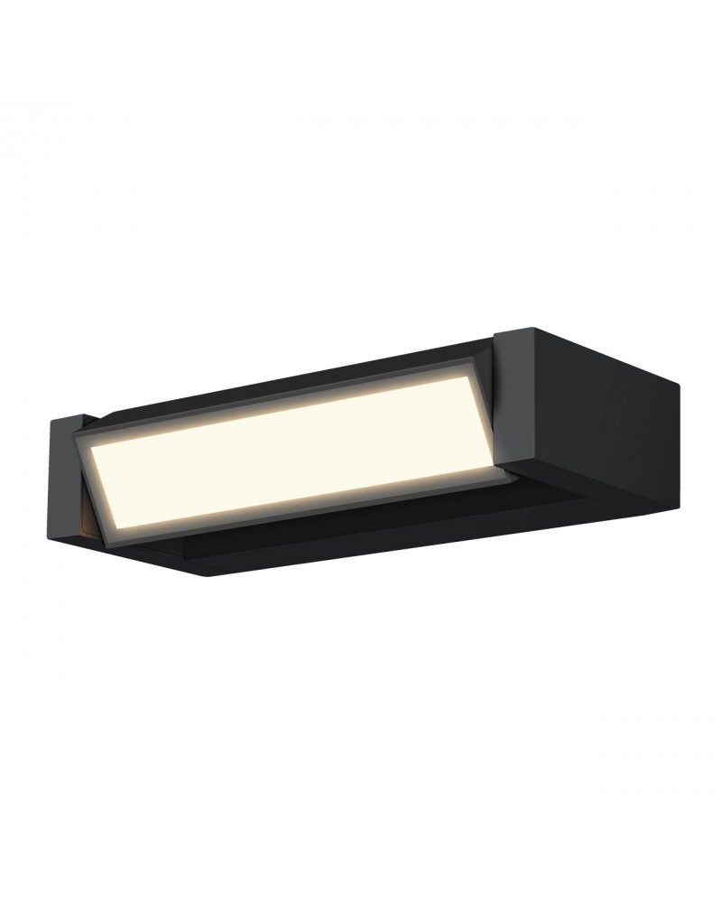 Aplique exterior LED 12W acabado negro IP54 3000K 720Lm luz orientable