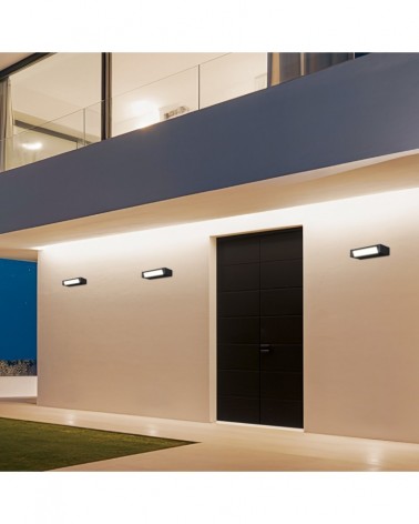 LED outdoor wall light 12W black finish IP54 3000K 720Lm adjustable light