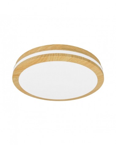 Round 30cm LED ceiling light 40W wood and white finish IP54 3000K 4000K 6000K 3200Lm