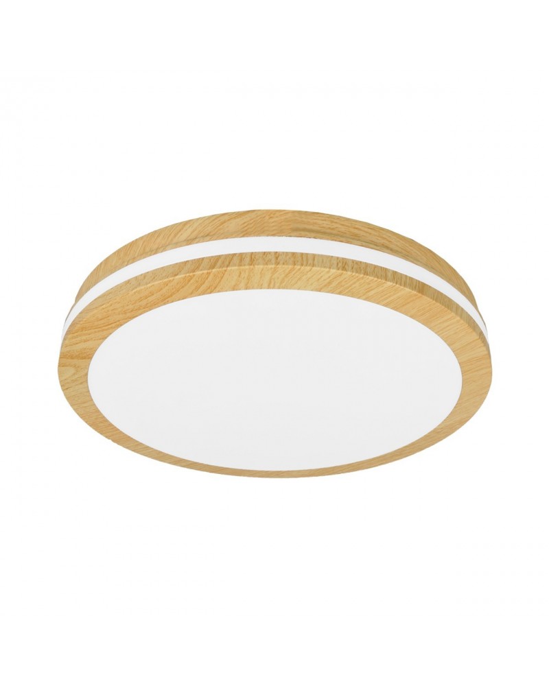 Plafón redondo 30cm LED 40W acabado madera y blanco IP54 3000K 4000K 6000K 3200Lm