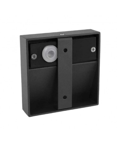 Square grey LED outdoor wall light 6W IP54 3000K 15cm