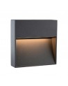 Aplique de pared exterior gris cuadrado LED 6W IP54 3000K 15cms
