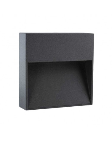 Square grey LED outdoor wall light 6W IP54 3000K 15cm
