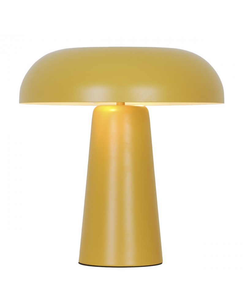 E27 2x60W table lamp, yellow metal finish, mid-century retro style