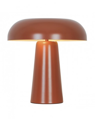E27 2x60W table lamp, terracotta metal finish, mid-century retro style