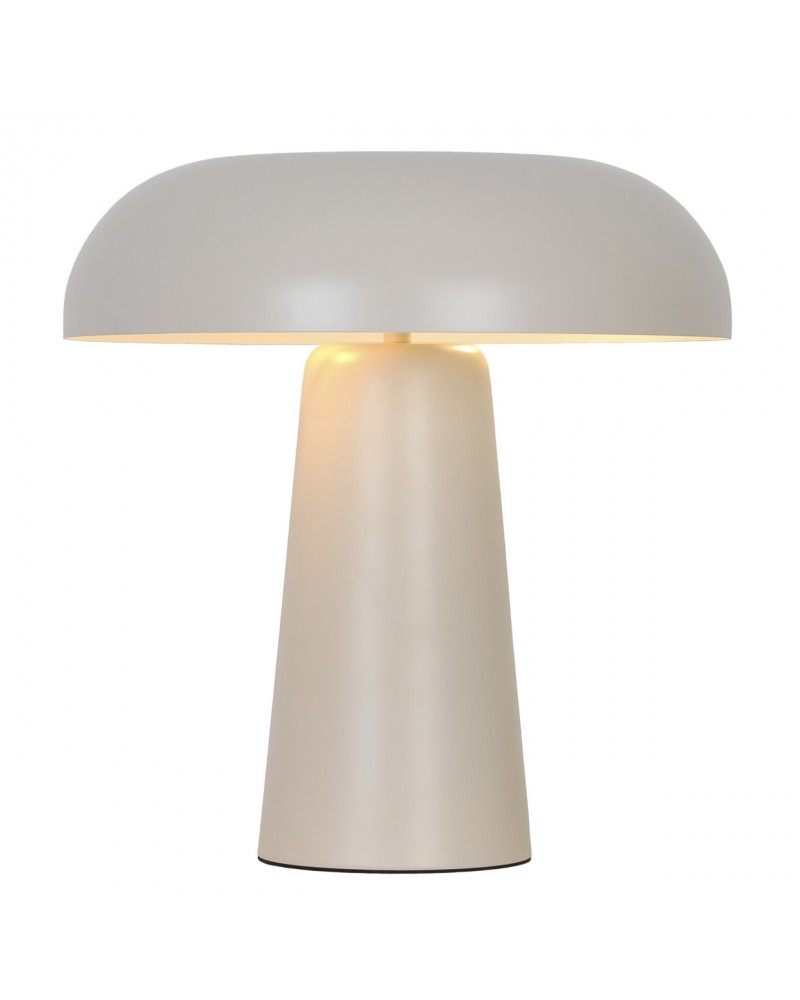 Lámpara de mesa E27 2x60W acabado metal arena estilo retro mid-century