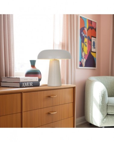 E27 2x60W table lamp, sand metal finish, mid-century retro style