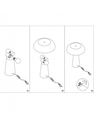 E27 2x60W table lamp, sand metal finish, mid-century retro style