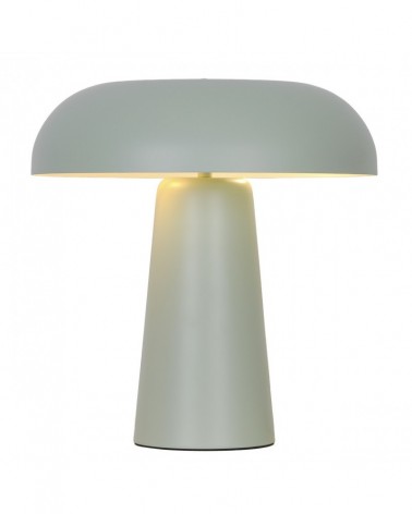 E27 2x60W table lamp, green metal finish, mid-century retro style