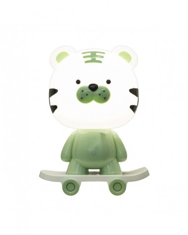 Lámpara de sobremesa infantil Tigre Verde LED 3W 3000K 180Lm con regulador de intensidad