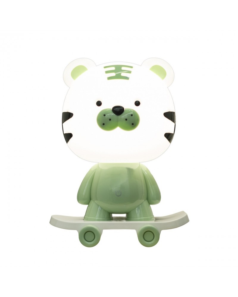 Lámpara de sobremesa infantil Tigre Verde LED 3W 3000K 180Lm con regulador de intensidad