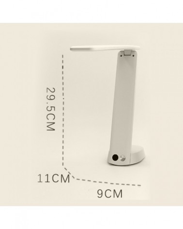 Foldable LED desk lamp 3W beige color 3000K-4000K-6500K with rechargeable battery