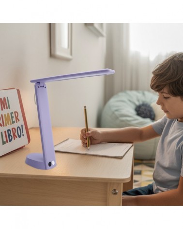 Flexo plegable LED 3W color lila 3000K-4000K-6500K con batería recargable