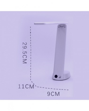 Flexo plegable LED 3W color lila 3000K-4000K-6500K con batería recargable
