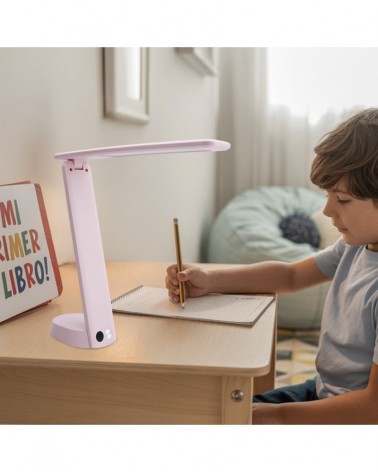 Flexo plegable LED 3W color rosa 3000K-4000K-6500K con batería recargable