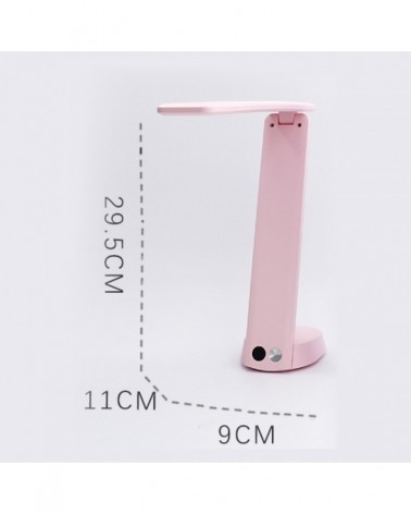 Flexo plegable LED 3W color rosa 3000K-4000K-6500K con batería recargable