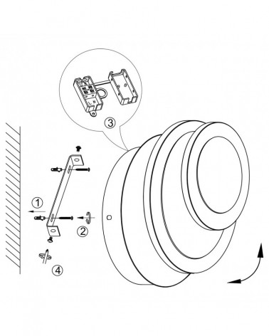 Wall or ceiling lamp with customizable geometry of oscillating LED rings 10W white and wood finish 550Lm 3000K