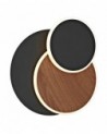 Lámpara de pared o techo con geometría personalizable de aros oscilantes LED 10W acabado negro y madera 550Lm 3000K