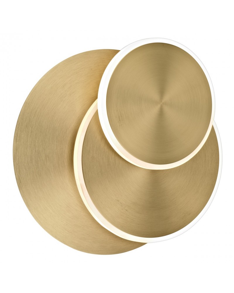 Lámpara de pared o techo con geometría personalizable de aros oscilantes LED 10W acabado latón 550Lm 3000K