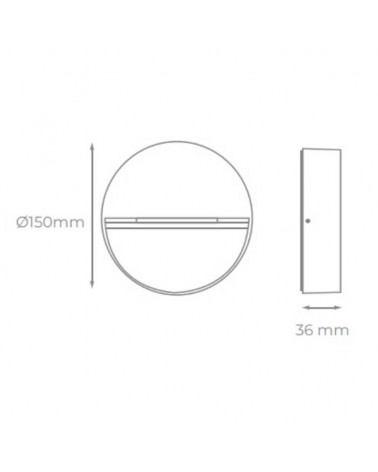 Aplique de pared exterior gris redondo LED 6W IP54 3000K  15cms