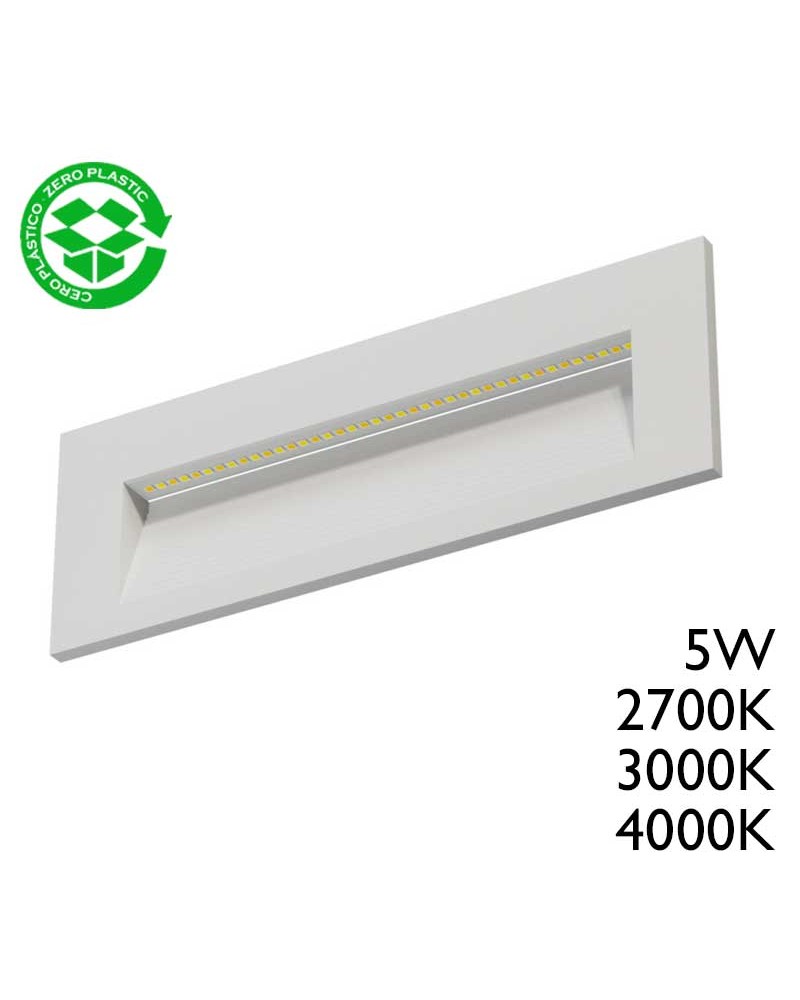 Bañador de pared de empotrable 5W LED 20cms blanco de 2700K / 3200K / 4000K