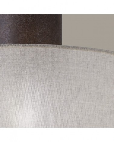 Elegant E27 1x60W ceiling lamp with double shade, rust brown and mink linen finish