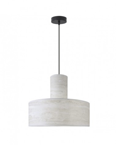 Elegant E27 1x60W ceiling lamp with double shade, marble effect finish