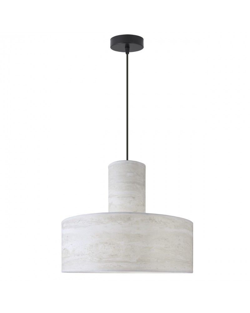 Elegant E27 1x60W ceiling lamp with double shade, marble effect finish