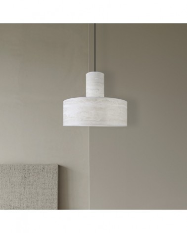 Lámpara de techo elegante E27 1x60W con doble pantalla acabado efecto mármol