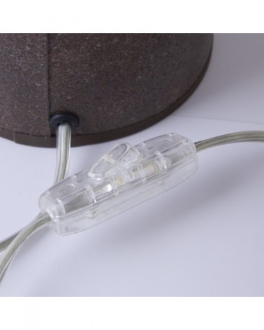 Lámpara de mesa elegante E27 1x60W con doble pantalla acabado marrón óxido y lino visón