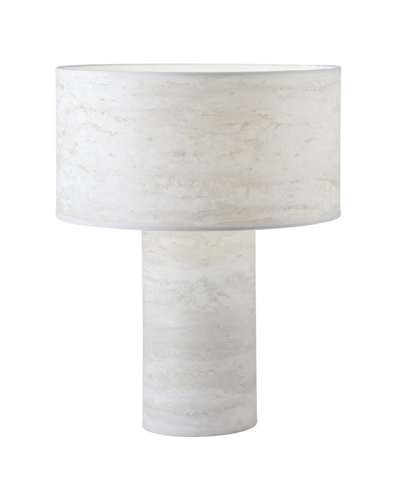 Elegant E27 1x60W table lamp with double shade, marble effect finish