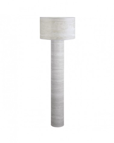 Elegant E27 1x60W floor lamp with double shade, marble effect finish