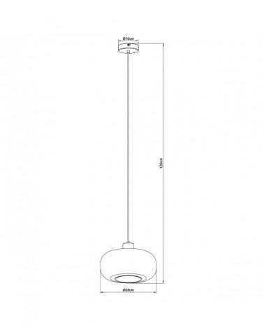 Lámpara colgante pantalla de cristal ámbar E27 60W detalle en madera cable negro