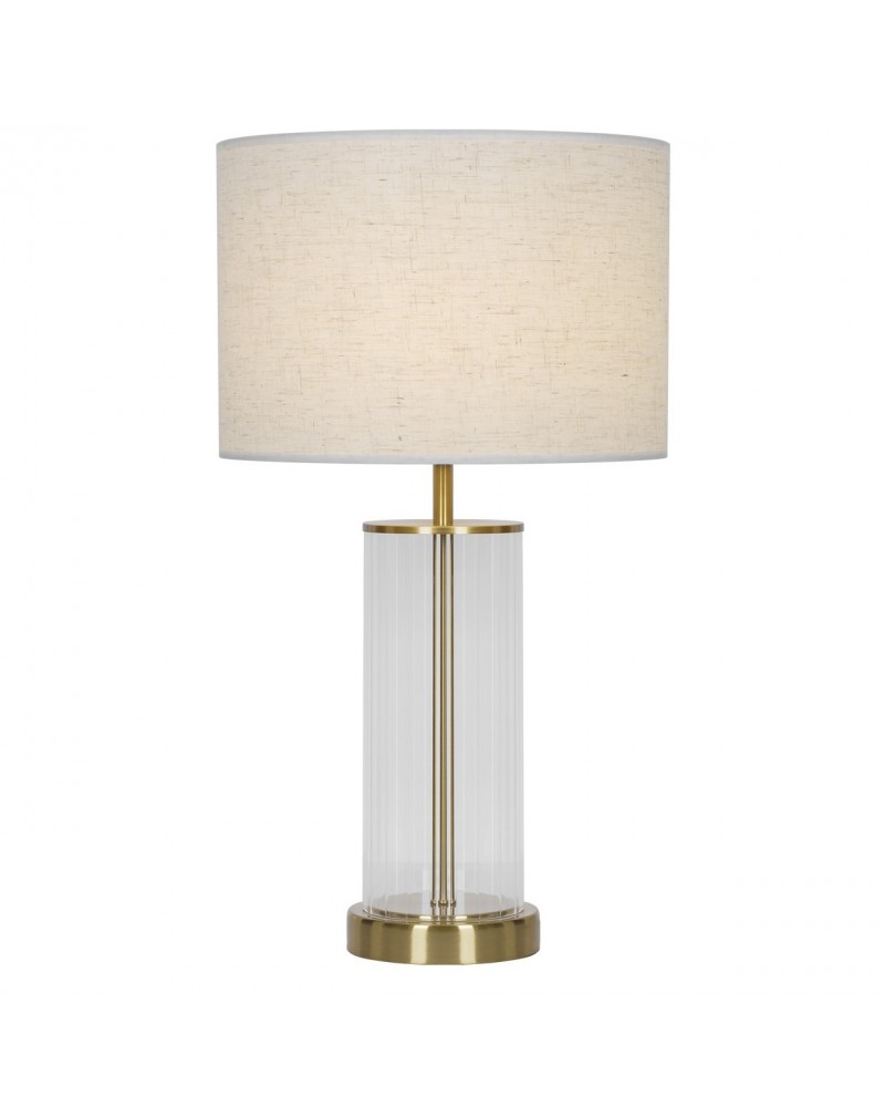 Mid-century modern style table lamp 1x60W E27 combines metal, glass and fabric
