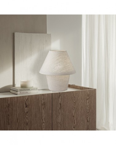 Designer table lamp E27 1x60W with double shade, grey finish