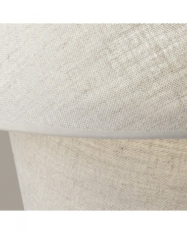 Lámpara sobremesa de diseño E27 1x60W con doble pantalla acabado gris