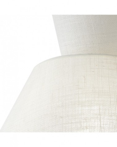 Designer pendant lamp E27 1x60W with double shade, beige fabric finish