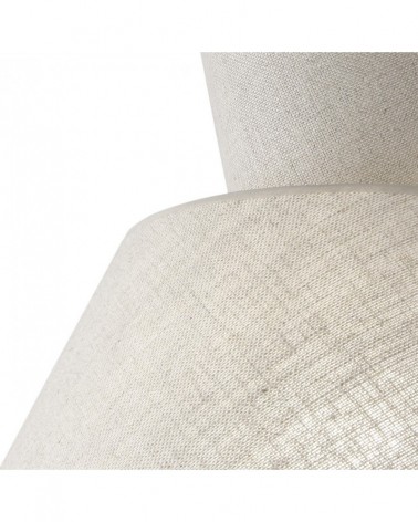 Designer pendant lamp E27 1x60W with double shade, grey fabric finish