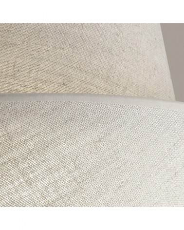 Lámpara colgante de diseño E27 1x60W con doble pantalla acabado tela gris