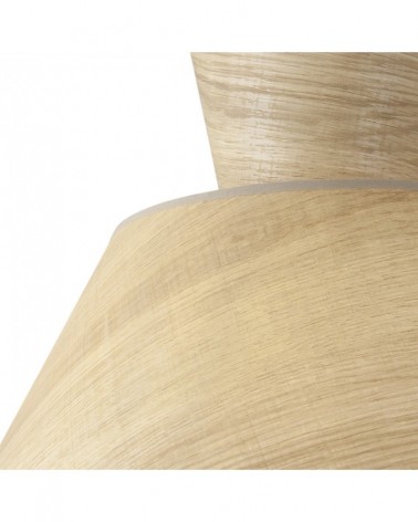 Designer pendant lamp E27 1x60W with double shade, wood finish