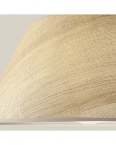 Lámpara colgante de diseño E27 1x60W con doble pantalla acabado madera