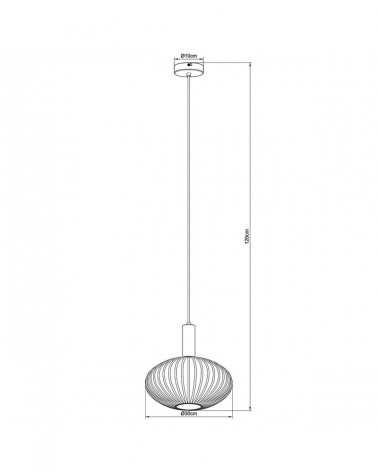 Pendant lamp with oval opal glass shade, pleated effect, E27 60W, brass finish detail