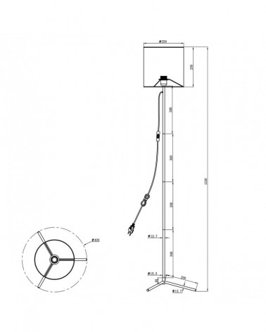 Minimalist style floor lamp 1x60W E27 silver color