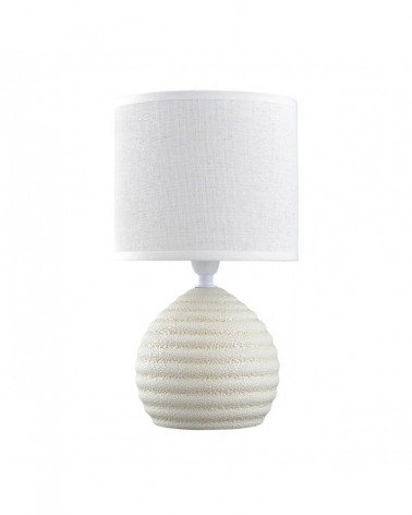 Ceramic table lamp with fabric shade 1x40W E14 beige finish