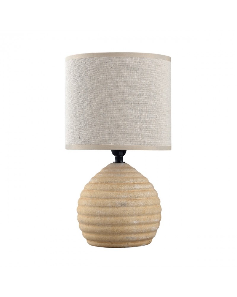 Lámpara de sobremesa cerámica con pantalla de tela 1x40W E14 acabado marrón