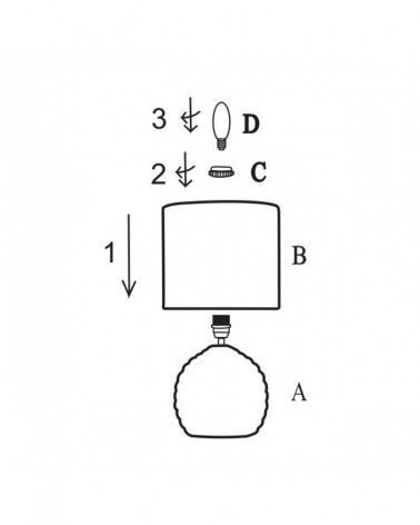 Lámpara de sobremesa cerámica con pantalla de tela 1x40W E14 acabado marrón