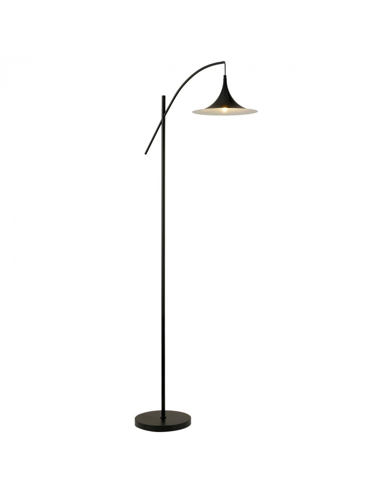Mid-century modern style floor lamp E27 1x60W black finish