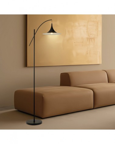Mid-century modern style floor lamp E27 1x60W black finish