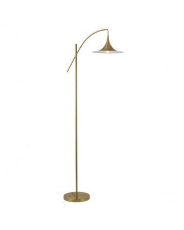 Lámpara de pie estilo mid-century modern E27 1x60W acabado latón