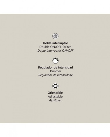 Lámpara de pie doble brazo LED 25+5W luz indirecta + foco lectura 4000K acabado madera y negro